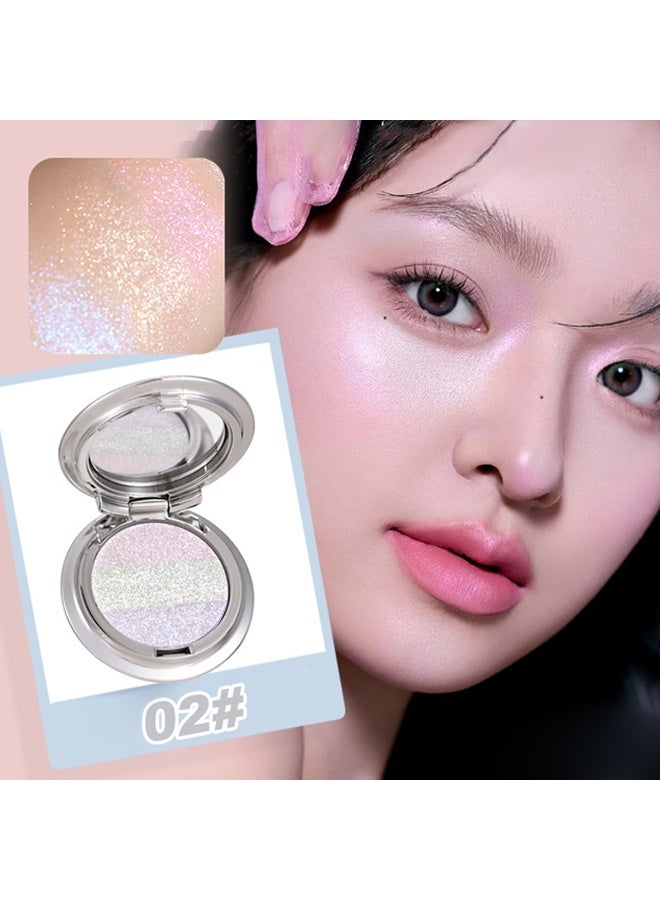 WOD Chameleon Face Highlighter Palette, Rainbow Glitter Metallic Eyeshadow Makeup Holographic Sparkling Color Shifting Long Wear Eye Brightener Inner Corner Illuminator Shimmer Highlighter - Image 2